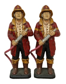 Lots vintage fireman figure statue