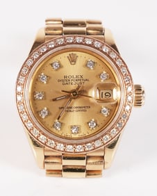 Vintage 18kt Y/G Rolex Datejust diamond watch