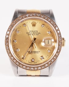 Vintage 18kt oystersteel Rolex Datejust watch