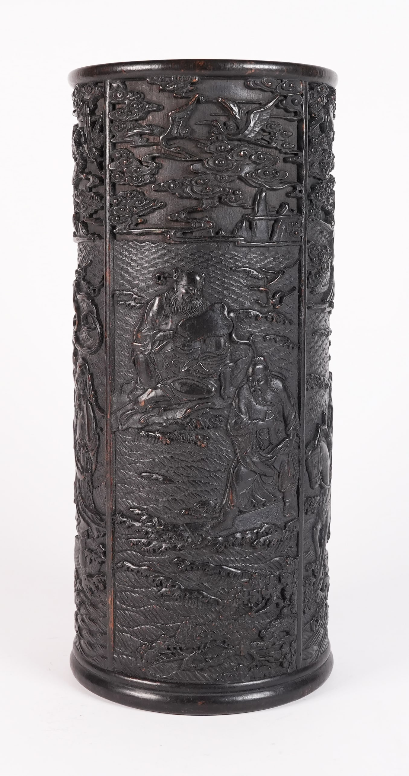 Chinese fine carved brush pot (1 of 9)