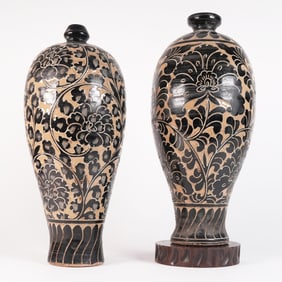 Lots Chinese black vase