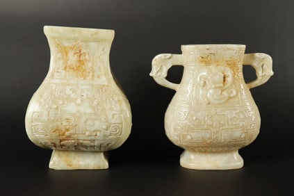 Lots Chinese jade like vessels