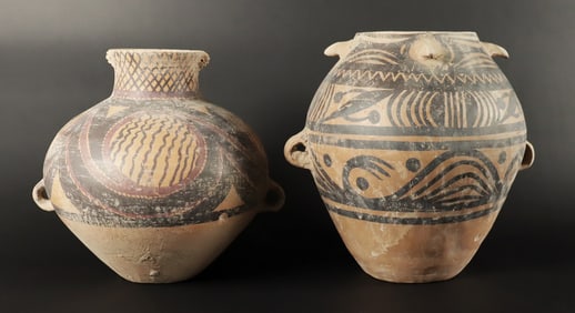 2 Chinese pottery jars