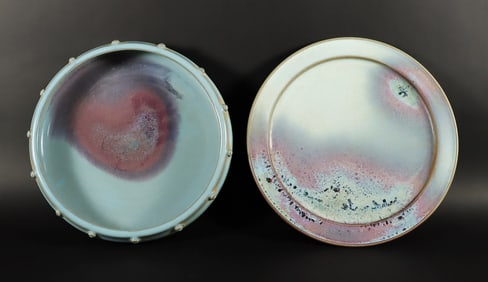 2 Chinese purple porcelains
