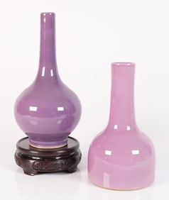 2 Chinese pink vase
