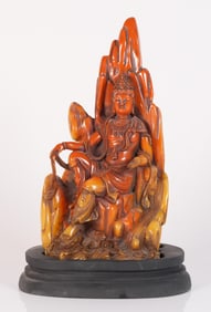 Chinese fine carved buddha on stand