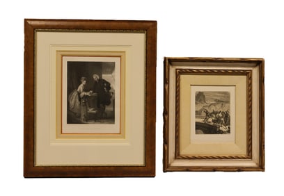 Lots antique framed etching work