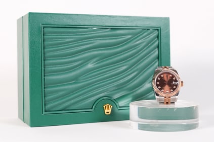 Rolex lady Datejust two tone diamond watch