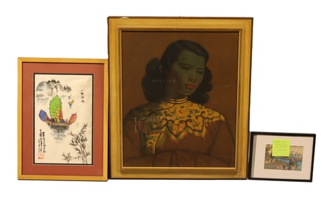 Lots Asian framed art