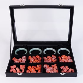 Lots corals and jadeite