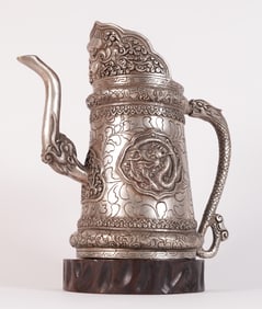 Tibetan carved lidded pot
