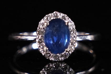 14 kt w/g natural sapphire ring