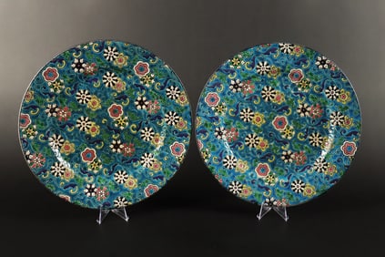 2 antique Longwy plate