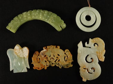 Lot Chinese jade carvings