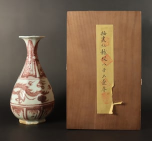 Chinese fine dragon vase with box