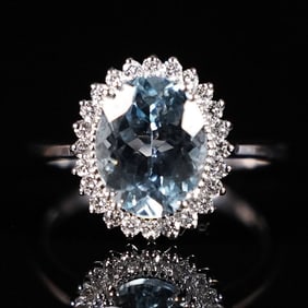 14 kt w/g aquamarin ring 2.3