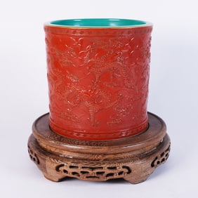 Chinese fine dragon brush pot