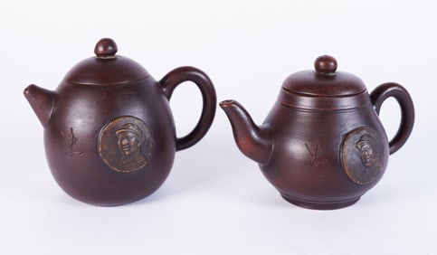 2 Chinese clay teapots
