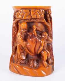 Chinese fine carved brush pot