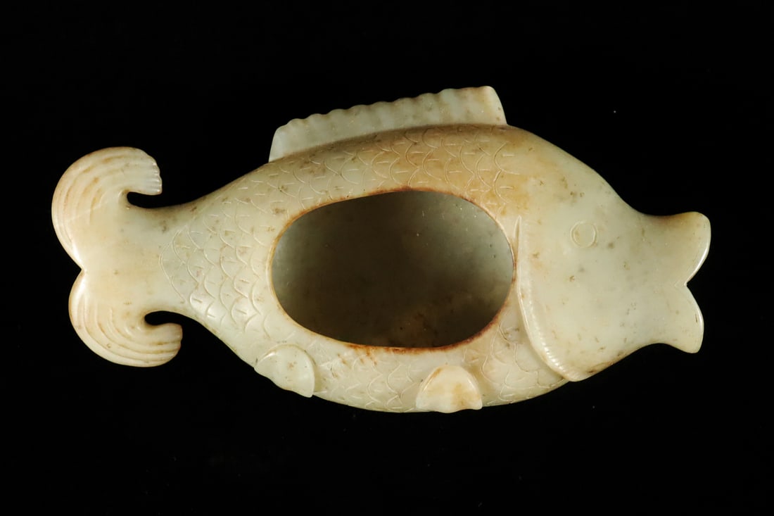 Chinese fine jade fish: Chinese fine jade carved fish.