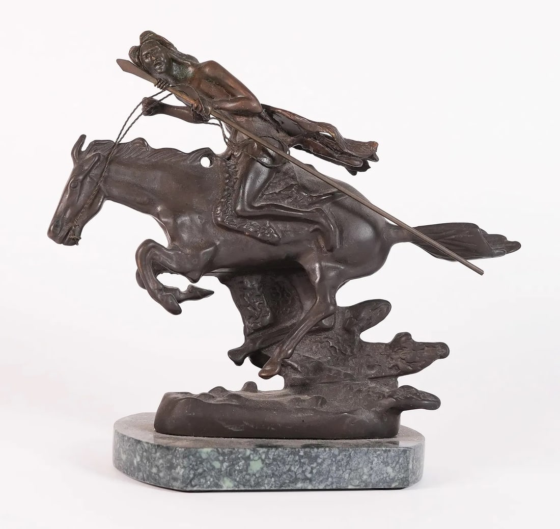A Remington style bronze statue (1 of 11)