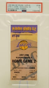 1998 NBA Laker game ticket PSA 5