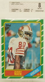 1986 Topps Jerry Rice rookie card Beckett 8