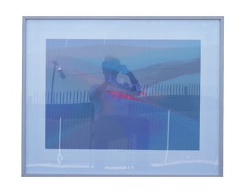 A fine vintage framed lithograph signed
