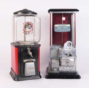 2 antique coin machines