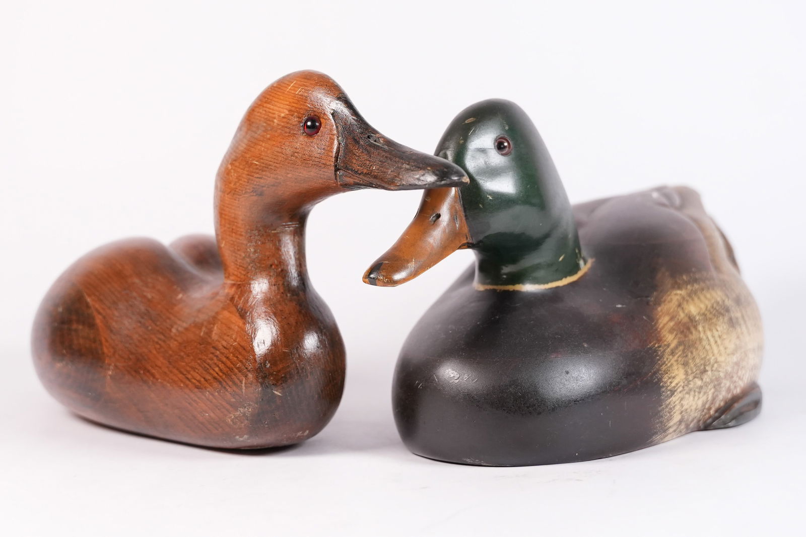 2 antique duck decoy signed: 2 antique duck decoy signed.