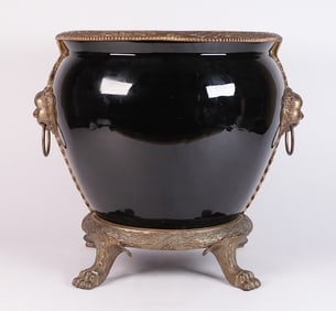 A large black jar