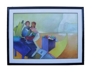 A large fine painting framed