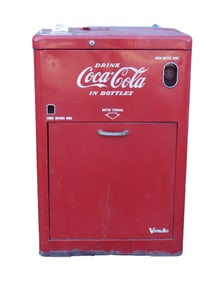 A vintage Coke vending machine