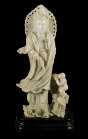 Chinese carved jadeite buddha statue