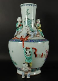 Chinese antique children vase