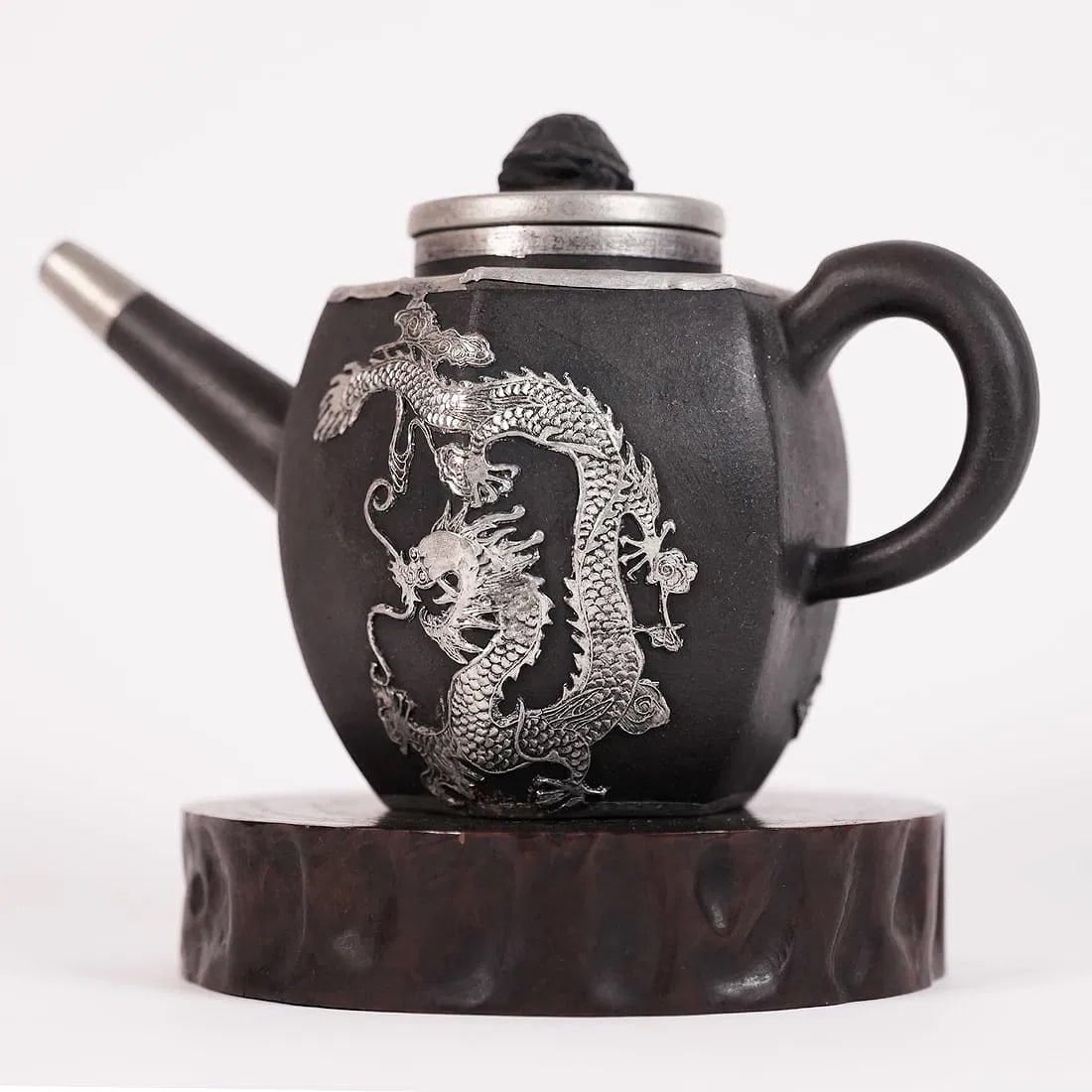 Chinese fine clay teapot: Chinese fine clay teapot. H: 5" x W: 7."