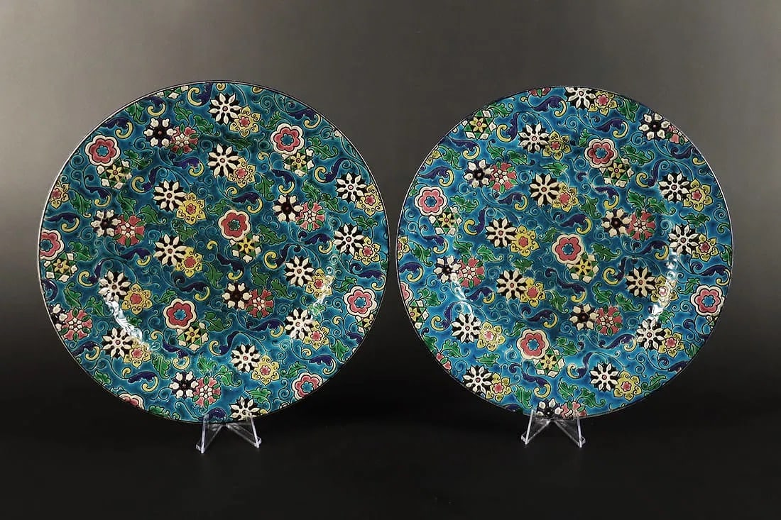 2 antique Longwy large plates (1 of 5)