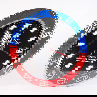 Rolex style GMT Master II clock: Rolex stlye GMT Master II Pepsi wall clock.