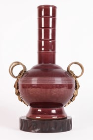 Chinese bronze handled vase