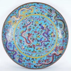 Chinese antique cloisonne charger