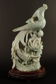 Chinese fine jadeite carved bird