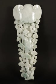 Chinese fine jadeite ruyi scepter