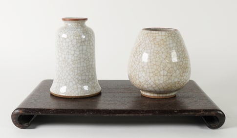 2 Chinese crackled porcelains