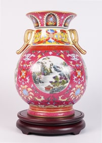 Chinese ruby red vase