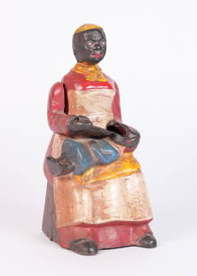 Antique Black Americana cast iron figure: Antique Black Americana cast iron figure. H: 7.8" x W: 3.3."
