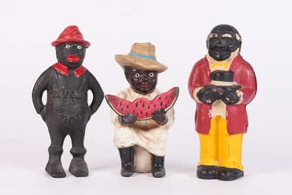 Lots Black Americana cast iron coin bank