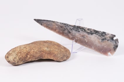 2 antique Native American spearhead