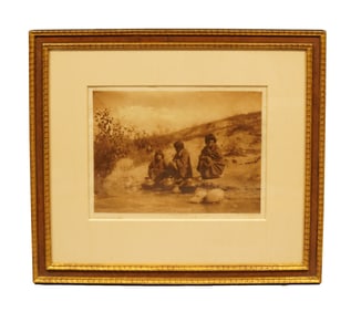 Gossiping Zuni Edward S. Curtis photogravure 1905