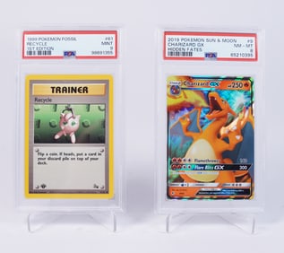 2 Pokemon cards graded PSA