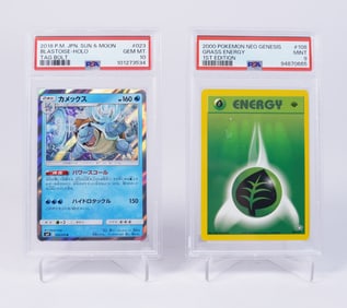 2 Pokemon cards graded PSA